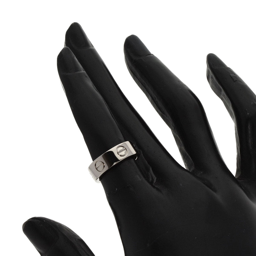 CARTIER Ring K18WG Silver Love Ring #47 Women Used Authentic
