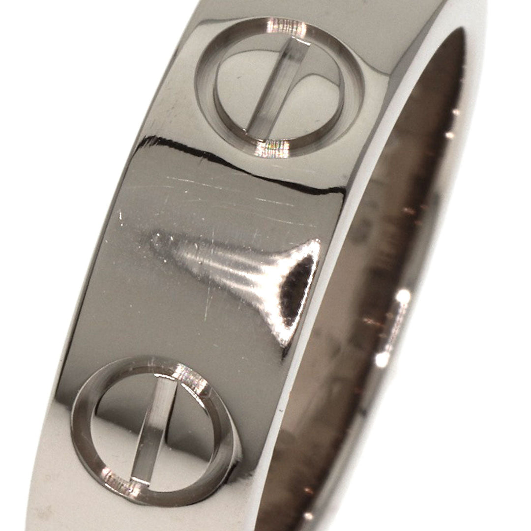 CARTIER Ring K18WG Silver Love Ring #47 Women Used Authentic