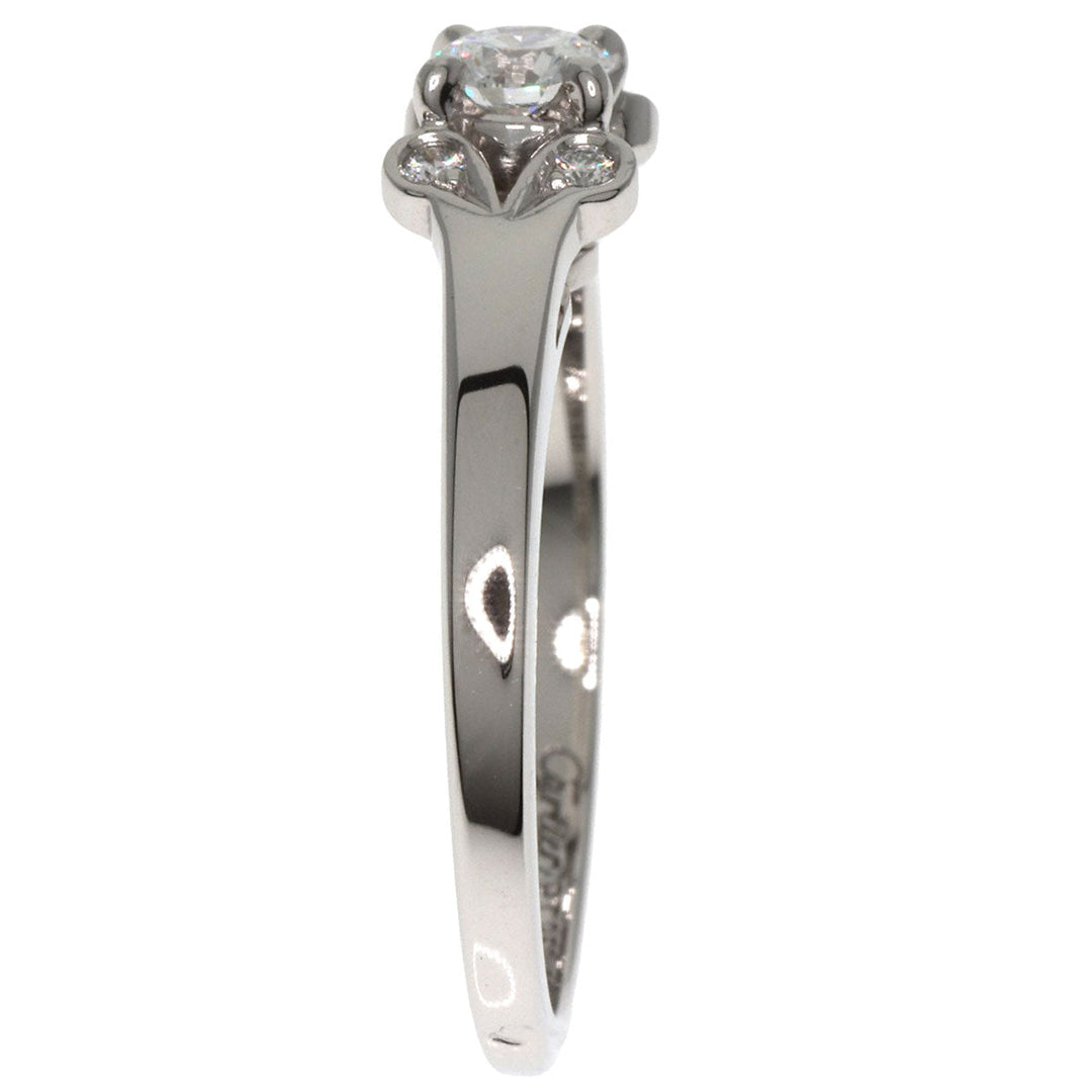 CARTIER Ring PT950 Silver Ballerina Diamond # 50 Women Used Authentic
