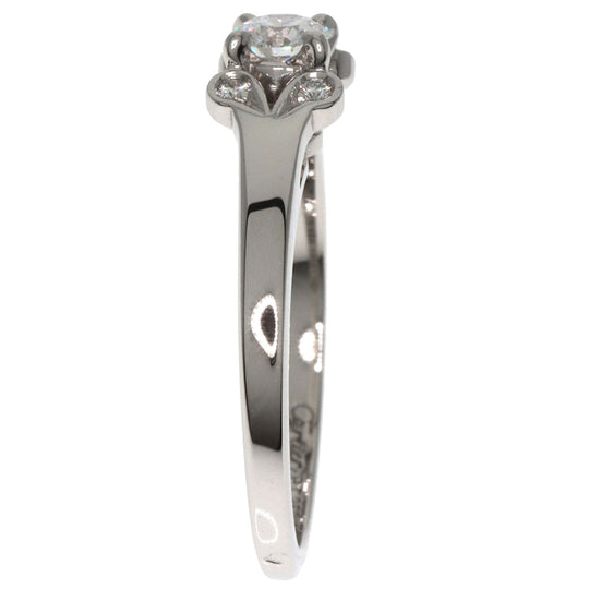 CARTIER Ring PT950 Silver Ballerina Diamond # 50 Women Used Authentic