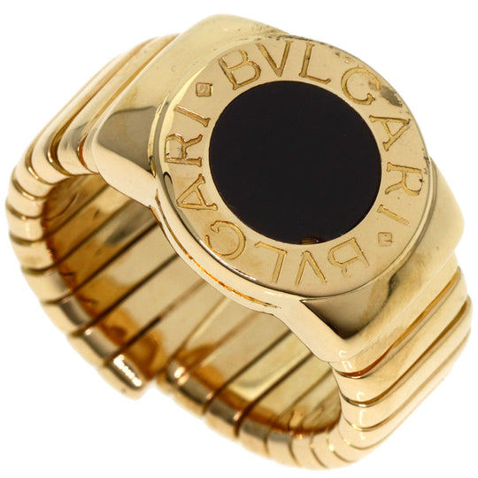 BVLGARI Ring 18K Yellow Gold gold Tubogas onyx Women Used Authentic