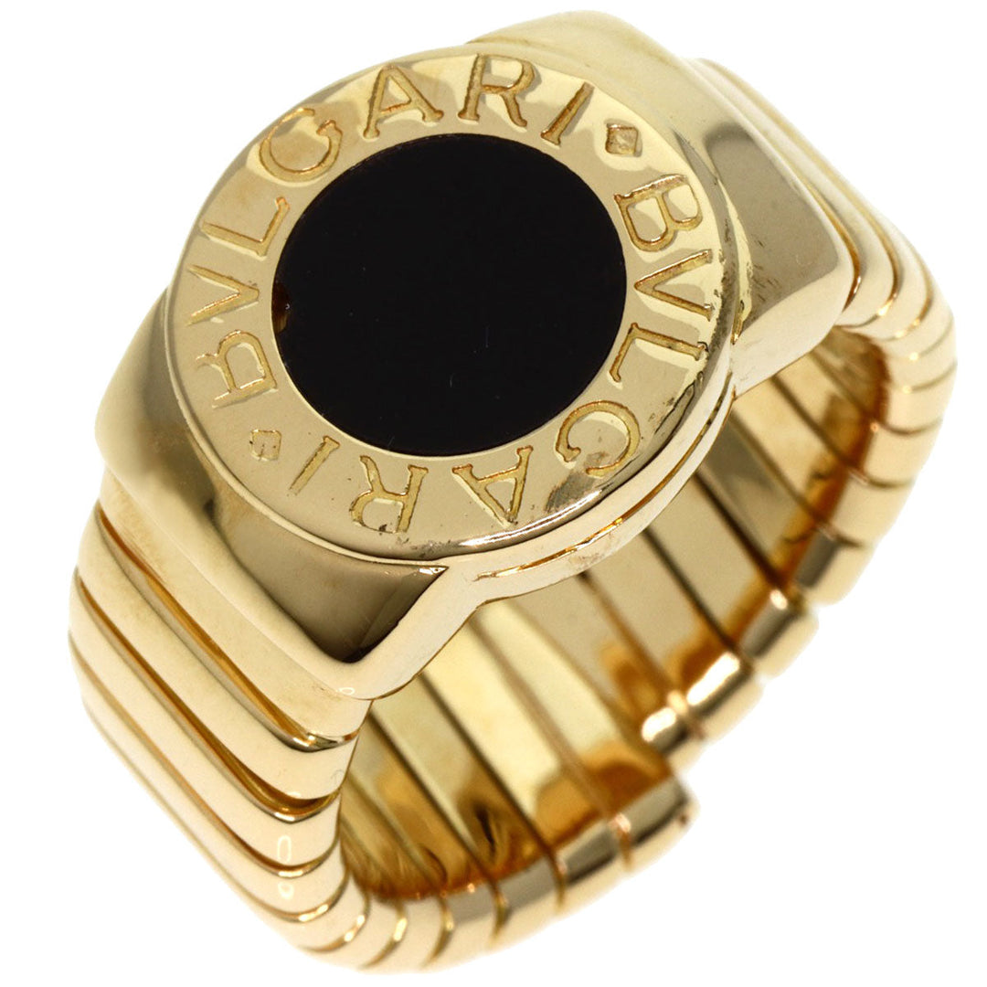 BVLGARI Ring 18K Yellow Gold gold Tubogas onyx Women Used Authentic