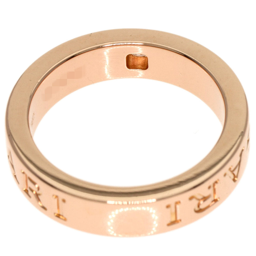 BVLGARI Ring 18K Yellow Gold gold Double logo 1P Diamond Women Used Authentic