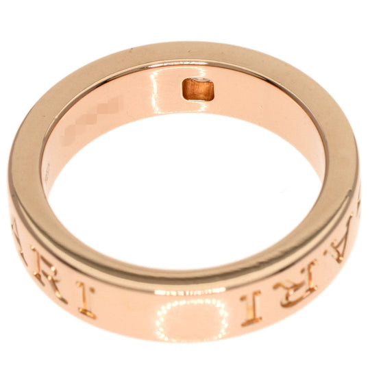 BVLGARI Ring 18K Yellow Gold gold Double logo 1P Diamond Women Used Authentic
