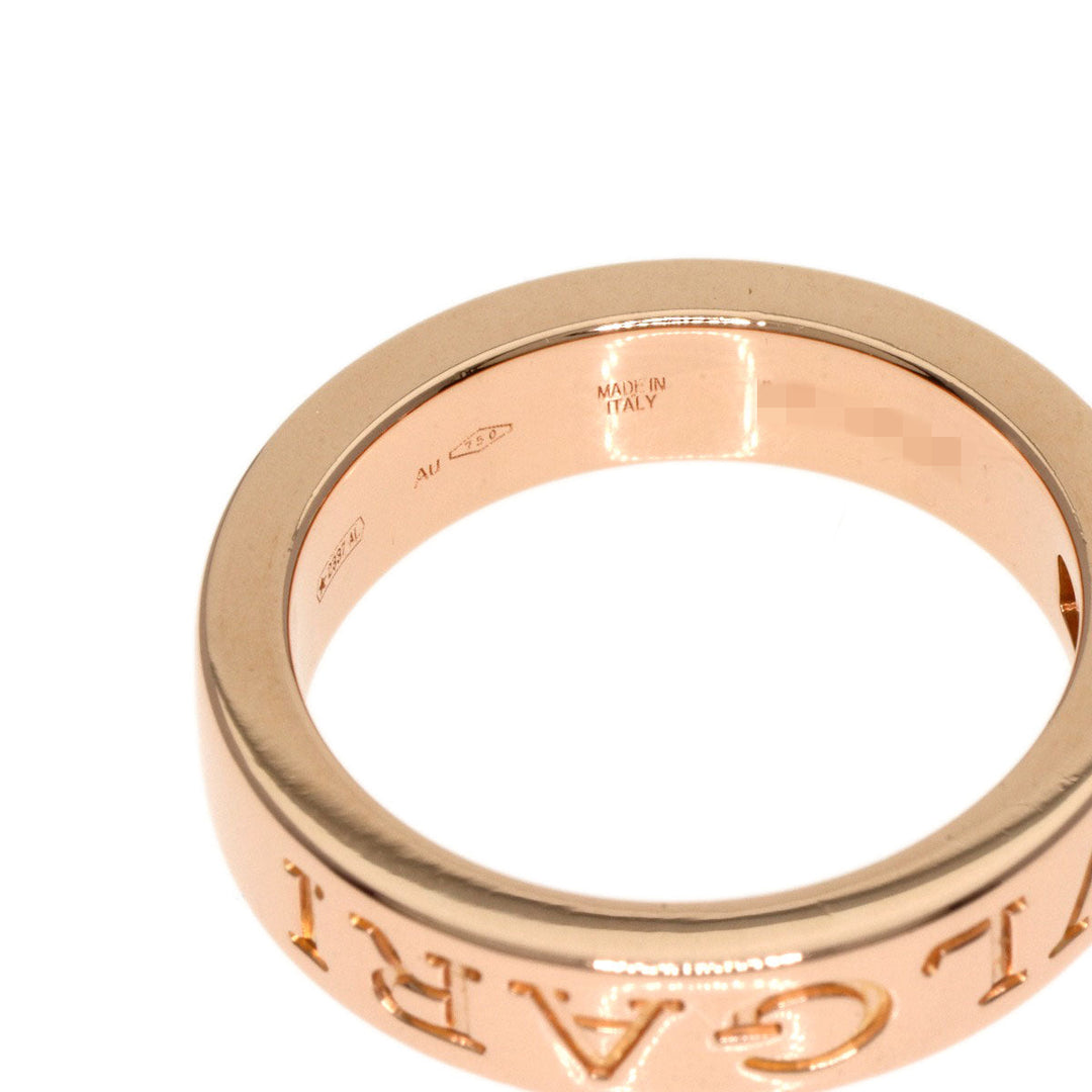 BVLGARI Ring 18K Yellow Gold gold Double logo 1P Diamond Women Used Authentic