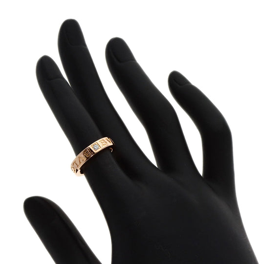 BVLGARI Ring 18K Yellow Gold gold Double logo 1P Diamond Women Used Authentic