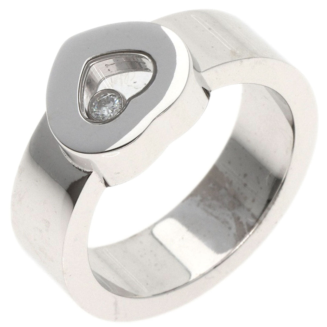 Chopard Ring K18WG Silver Happy Diamond 82/2897-20 Women Used Authentic