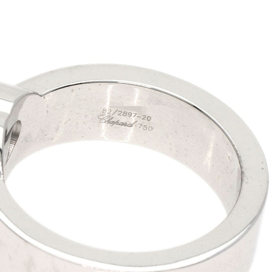 Chopard Ring K18WG Silver Happy Diamond 82/2897-20 Women Used Authentic