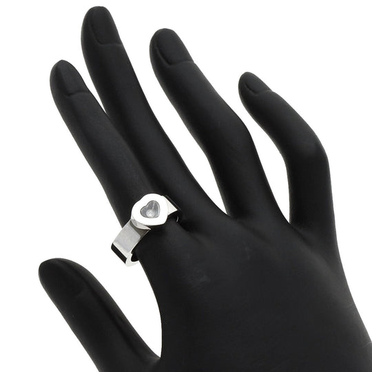 Chopard Ring K18WG Silver Happy Diamond 82/2897-20 Women Used Authentic