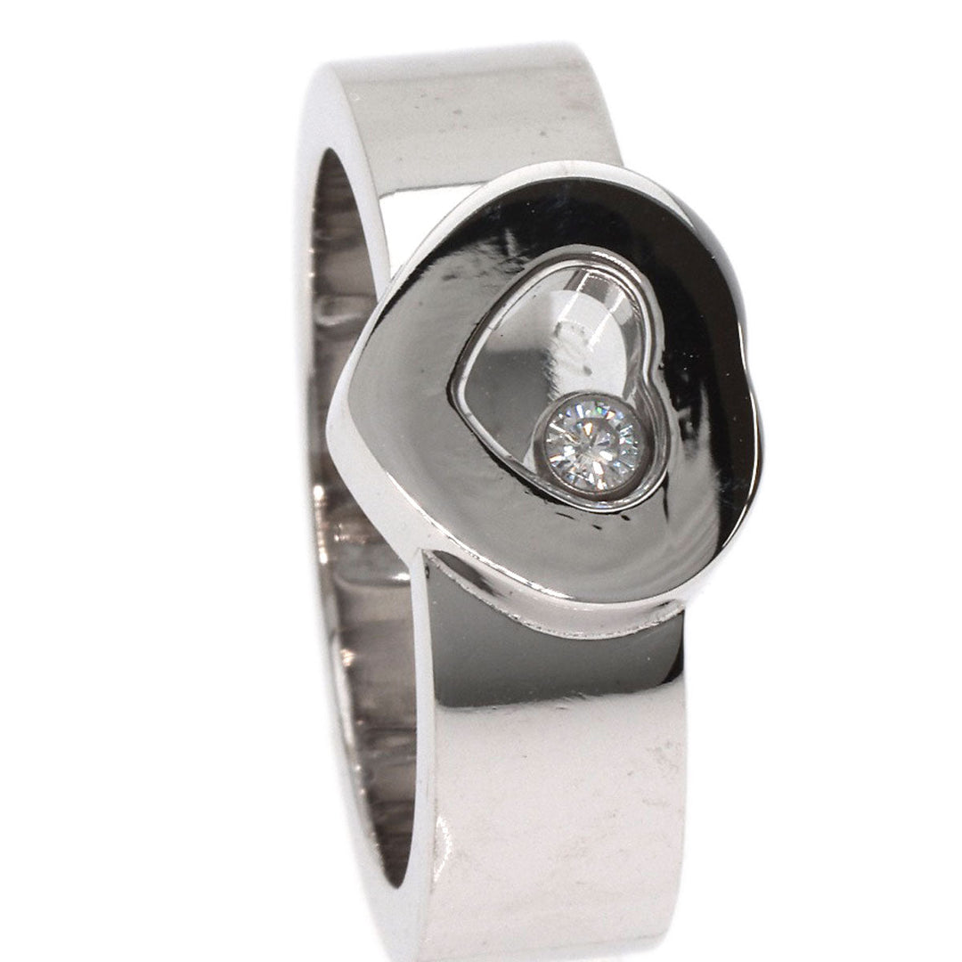 Chopard Ring K18WG Silver Happy Diamond 82/2897-20 Women Used Authentic