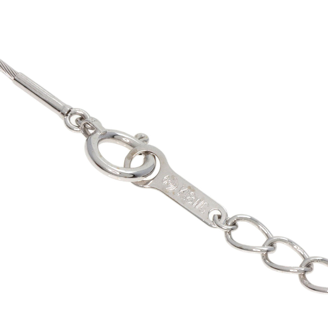 TASAKI Necklace K18WG Silver Black Pearl Wire