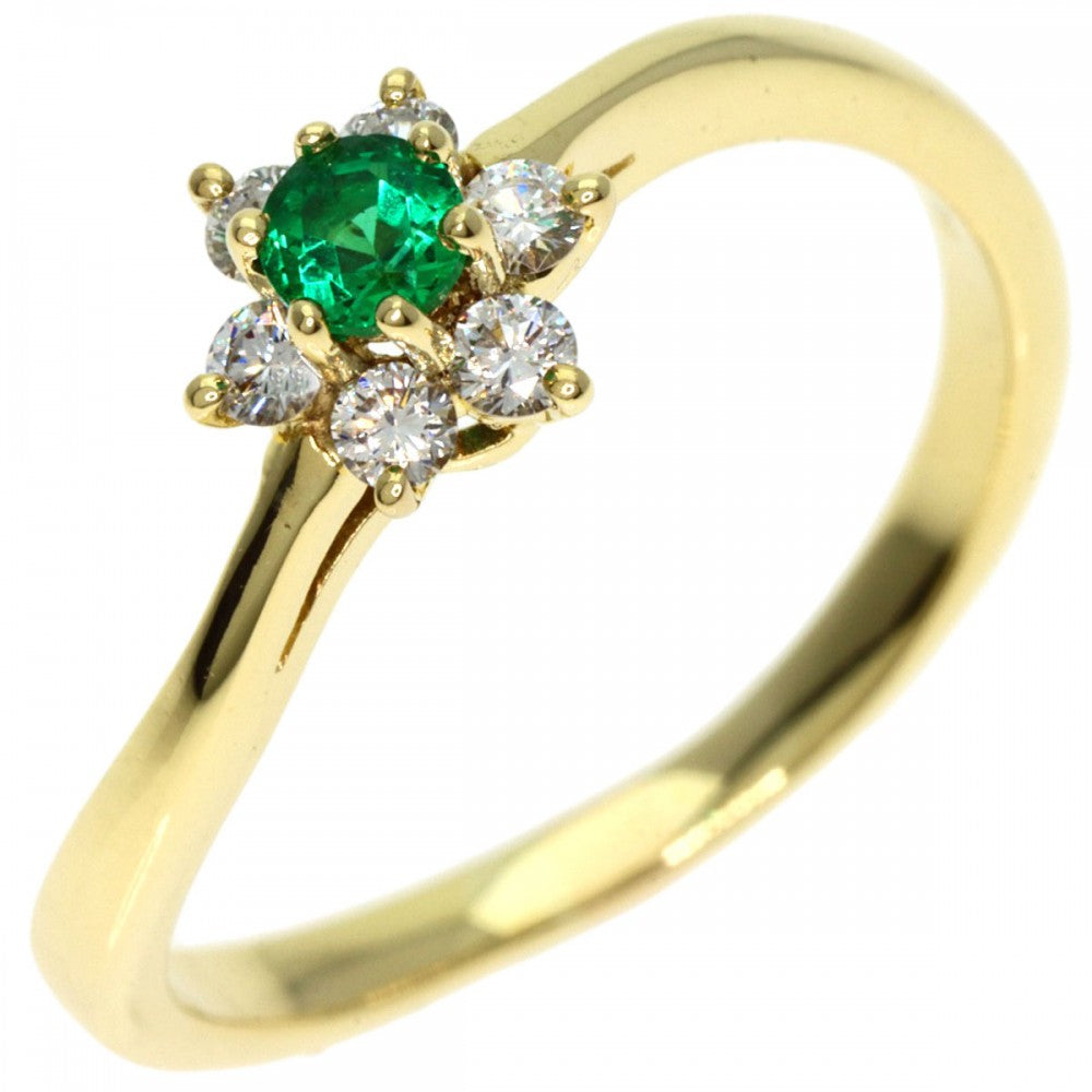 TIFFANY&Co. Ring 18K Yellow Gold gold Buttercup Emerald Diamond Women Used Authentic