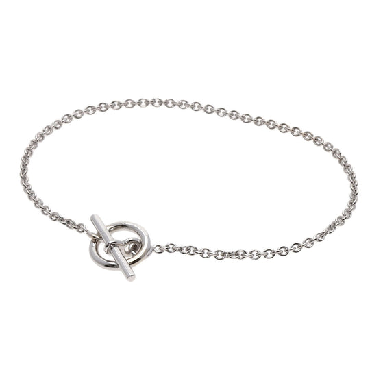 HERMES bracelet K18WG Silver Mini Chene Dunkle Women Used Authentic