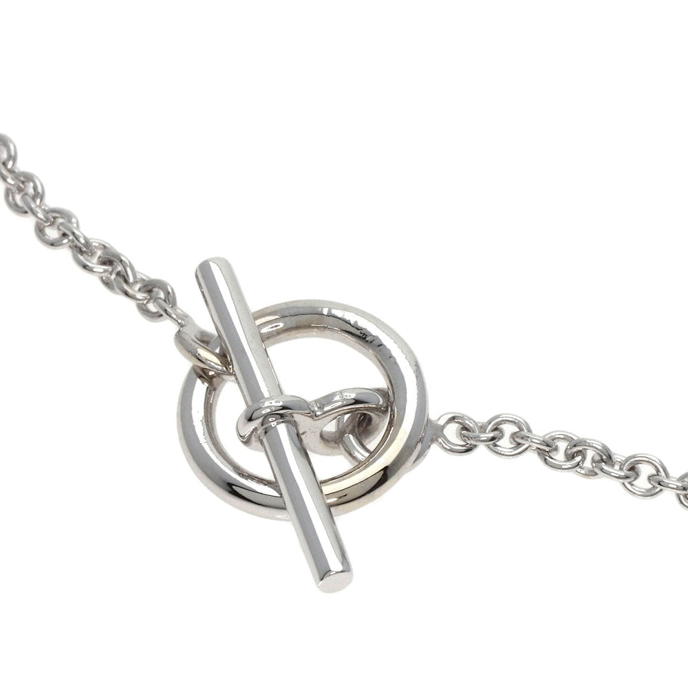 HERMES bracelet K18WG Silver Mini Chene Dunkle Women Used Authentic