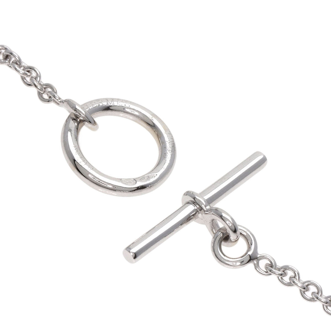 HERMES bracelet K18WG Silver Mini Chene Dunkle Women Used Authentic