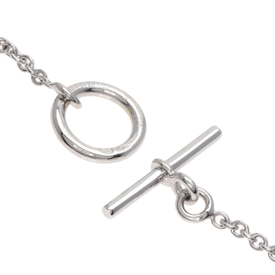 HERMES bracelet K18WG Silver Mini Chene Dunkle Women Used Authentic