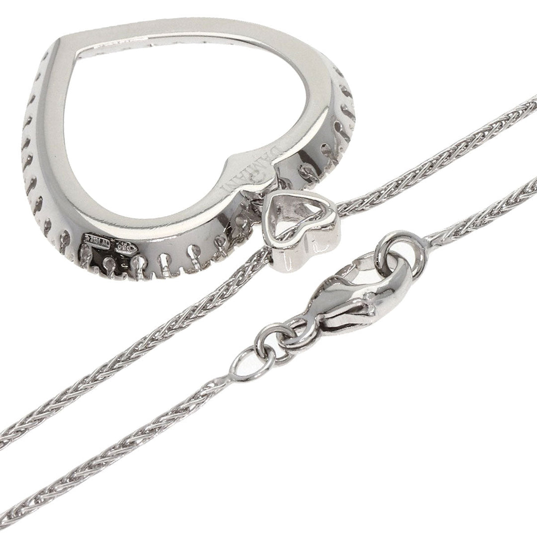 Damiani Necklace PT950 Silver Lover's Heart Diamond