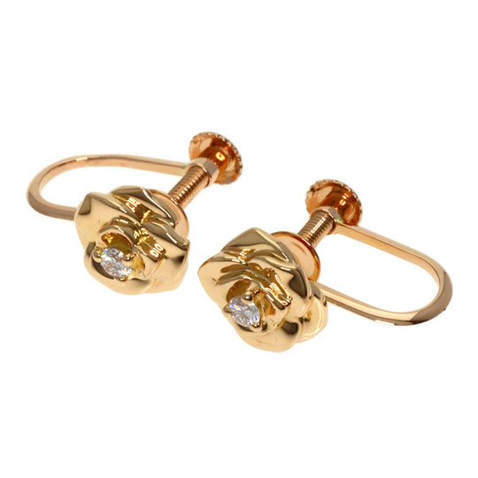 PIAGET Earring 18K Pink Gold gold Rose 1P Diamond Women Used Authentic