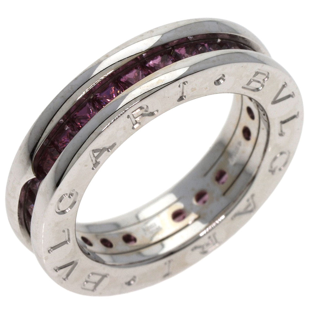 BVLGARI Ring K18WG Silver B-zero1 B-zero One 1 Band XS Garnet #47