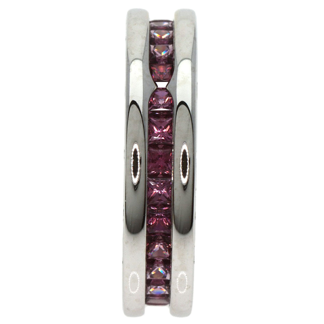 BVLGARI Ring K18WG Silver B-zero1 B-zero One 1 Band XS Garnet #47