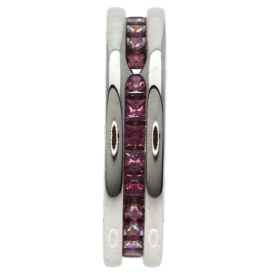 BVLGARI Ring K18WG Silver B-zero1 B-zero One 1 Band XS Garnet #47
