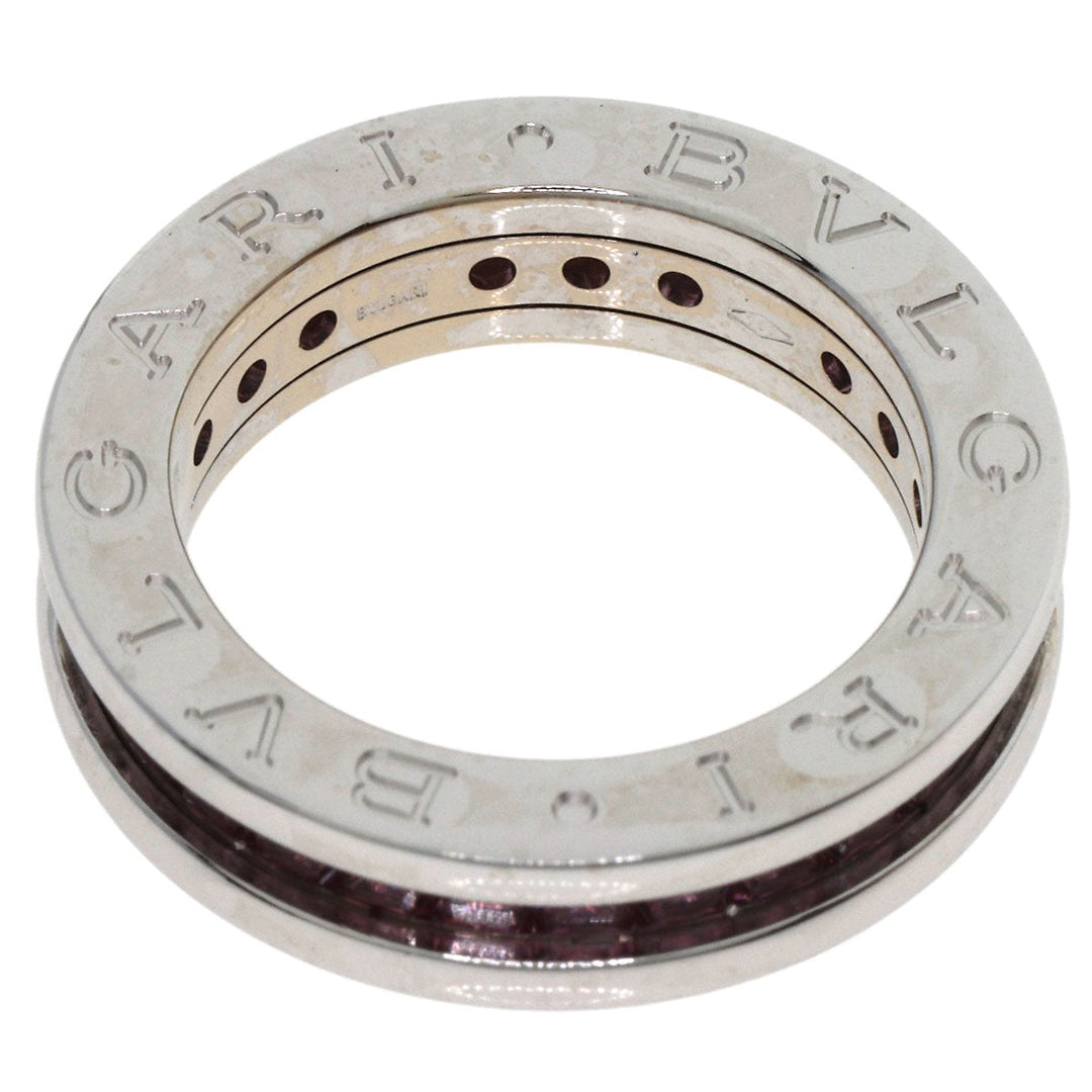 BVLGARI Ring K18WG Silver B-zero1 B-zero One 1 Band XS Garnet #47