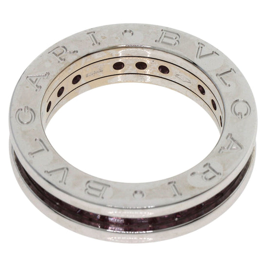 BVLGARI Ring K18WG Silver B-zero1 B-zero One 1 Band XS Garnet #47