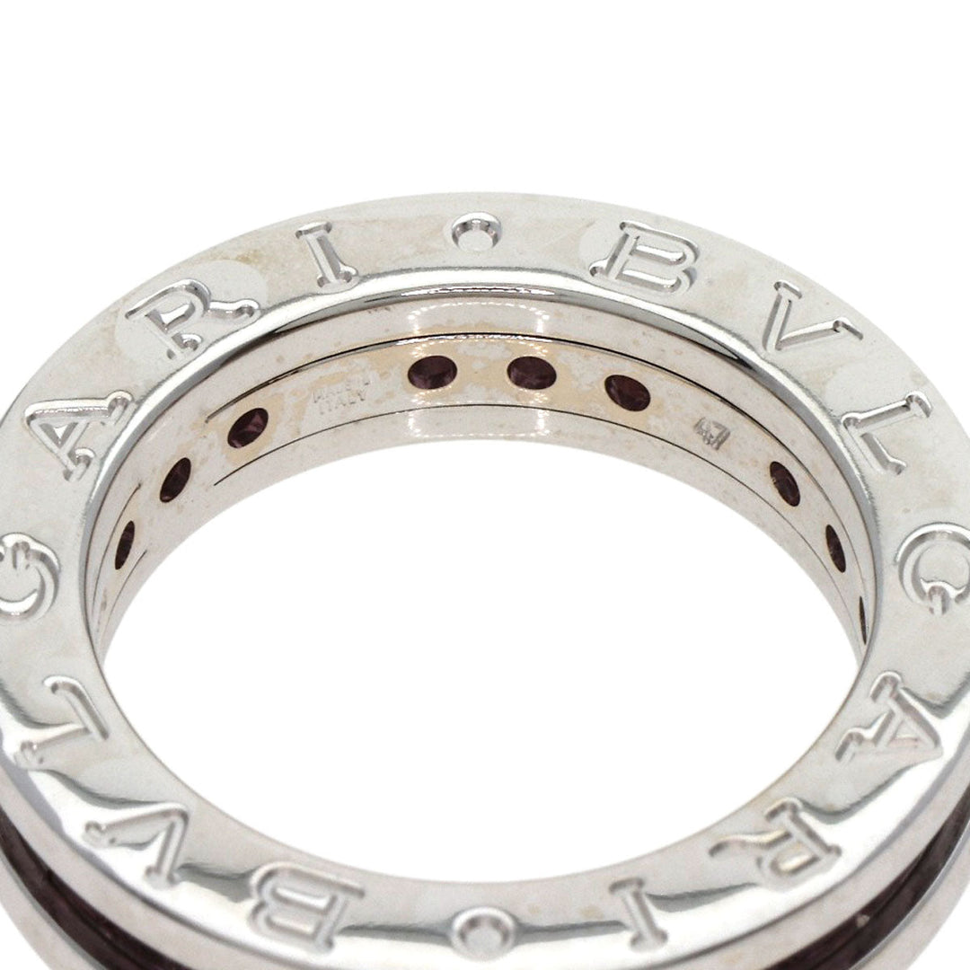BVLGARI Ring K18WG Silver B-zero1 B-zero One 1 Band XS Garnet #47