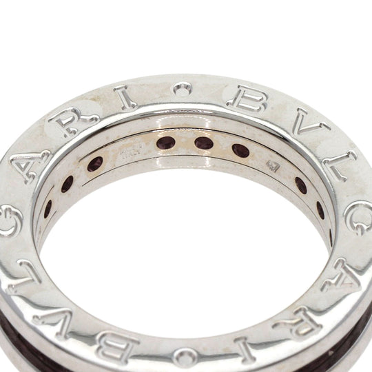 BVLGARI Ring K18WG Silver B-zero1 B-zero One 1 Band XS Garnet #47