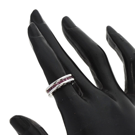 BVLGARI Ring K18WG Silver B-zero1 B-zero One 1 Band XS Garnet #47