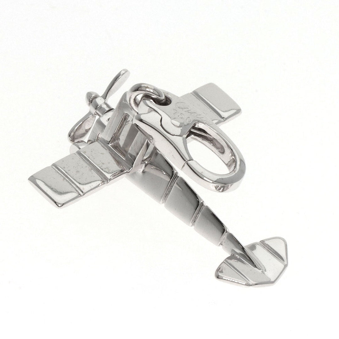 CARTIER Pendant top K18WG Silver Airplane Charm Women Used Authentic