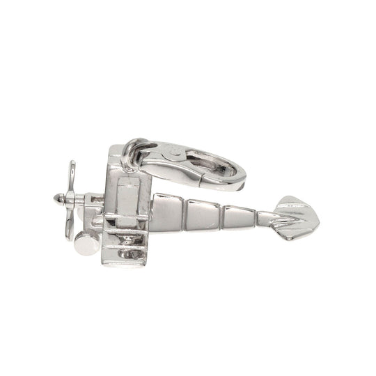 CARTIER Pendant top K18WG Silver Airplane Charm Women Used Authentic