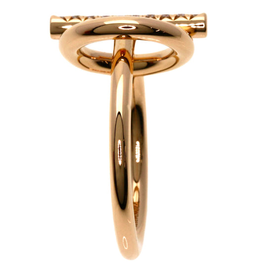 HERMES Ring 18K Pink Gold gold Echappé PM Diamond #47