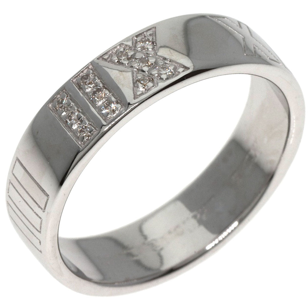 TIFFANY&Co. Ring K18WG Silver Atlas Diamond Women Used Authentic