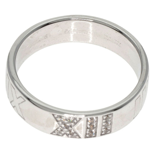 TIFFANY&Co. Ring K18WG Silver Atlas Diamond Women Used Authentic