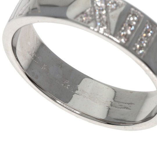 TIFFANY&Co. Ring K18WG Silver Atlas Diamond Women Used Authentic