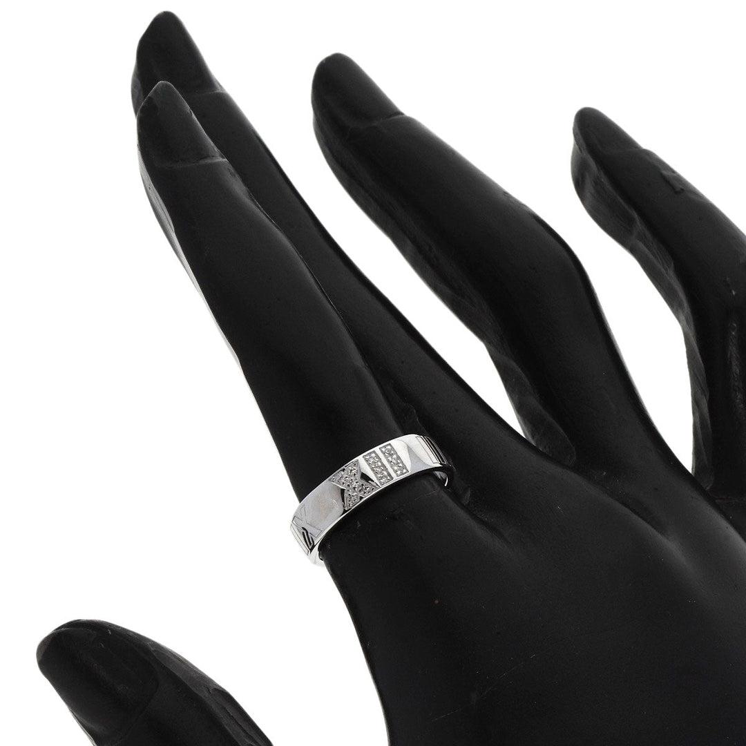 TIFFANY&Co. Ring K18WG Silver Atlas Diamond Women Used Authentic