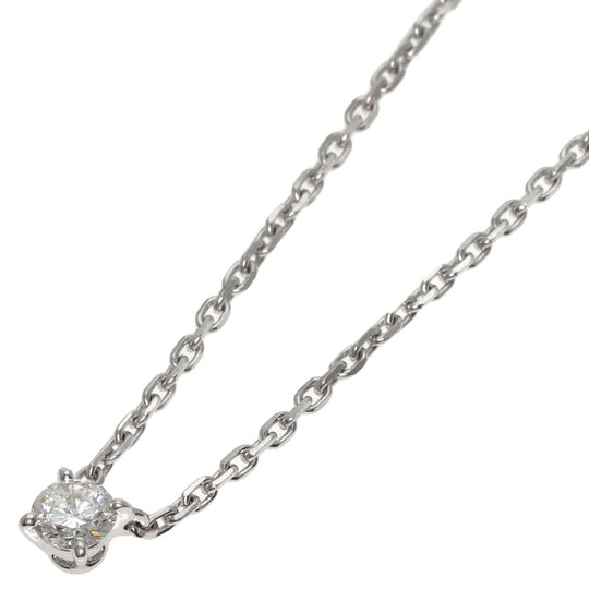CARTIER Necklace K18WG Silver Solitaire diamond