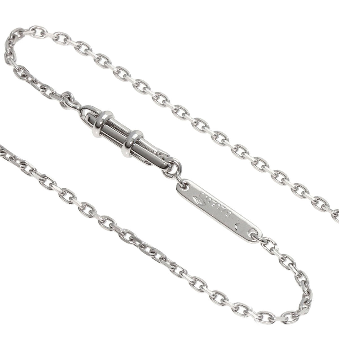 CARTIER Necklace K18WG Silver Solitaire diamond