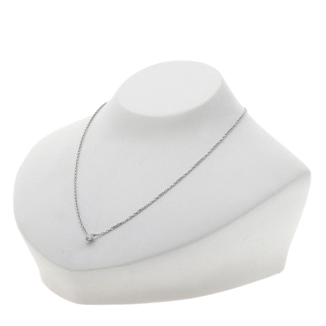 CARTIER Necklace K18WG Silver Solitaire diamond