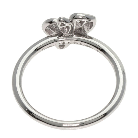 CARTIER Ring K18WG Silver Caress d'Orchidee Diamond #48