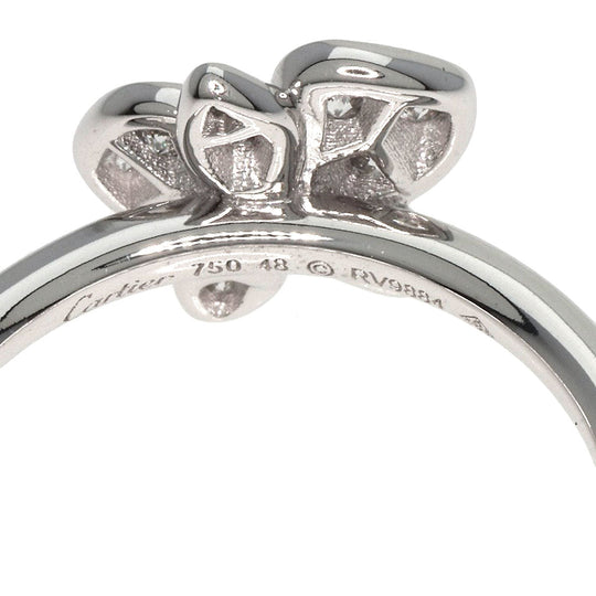 CARTIER Ring K18WG Silver Caress d'Orchidee Diamond #48