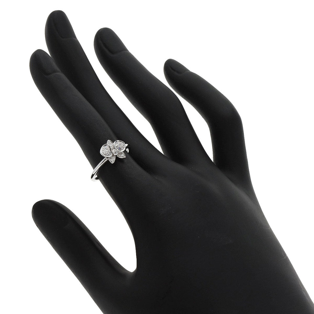CARTIER Ring K18WG Silver Caress d'Orchidee Diamond #48