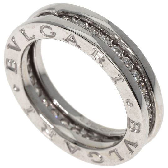 BVLGARI Ring K18WG Silver B-zero1 B-zero1 Diamond 1 Band XS #47 Women Used Authentic