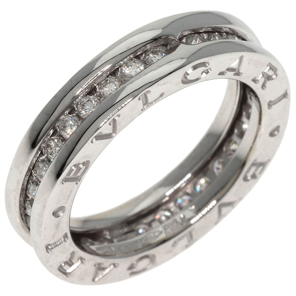 BVLGARI Ring K18WG Silver B-zero1 B-zero1 Diamond 1 Band XS #47 Women Used Authentic