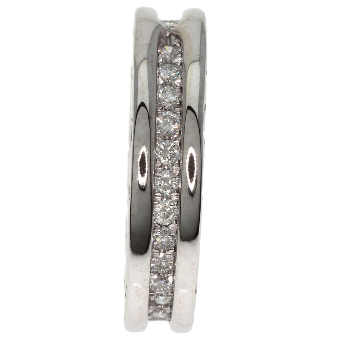 BVLGARI Ring K18WG Silver B-zero1 B-zero1 Diamond 1 Band XS #47 Women Used Authentic