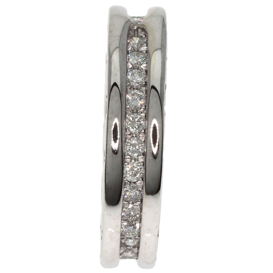 BVLGARI Ring K18WG Silver B-zero1 B-zero1 Diamond 1 Band XS #47 Women Used Authentic