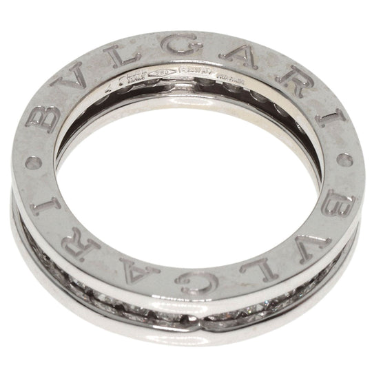 BVLGARI Ring K18WG Silver B-zero1 B-zero1 Diamond 1 Band XS #47 Women Used Authentic