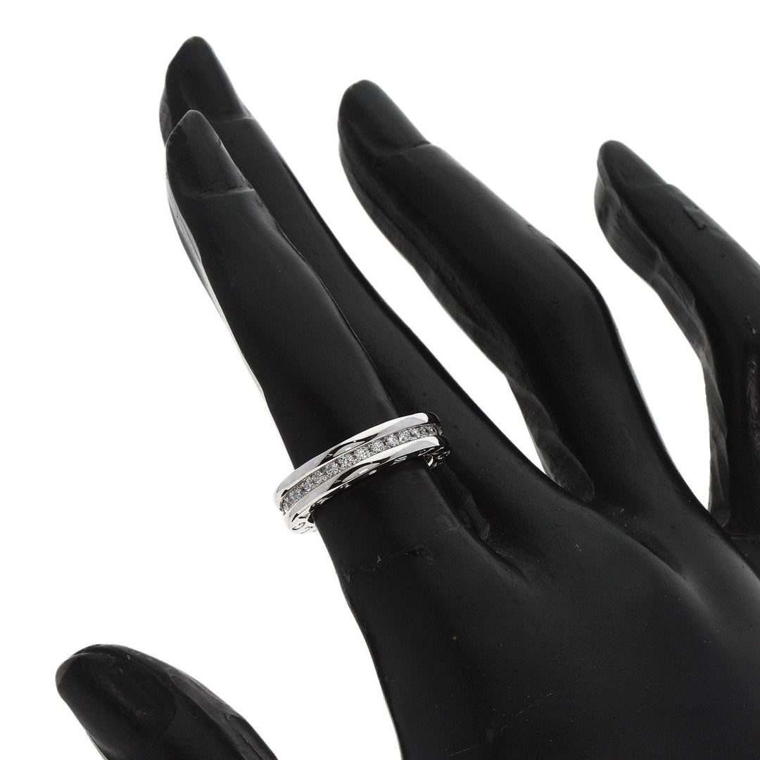 BVLGARI Ring K18WG Silver B-zero1 B-zero1 Diamond 1 Band XS #47 Women Used Authentic
