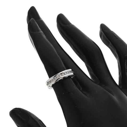 BVLGARI Ring K18WG Silver B-zero1 B-zero1 Diamond 1 Band XS #47 Women Used Authentic